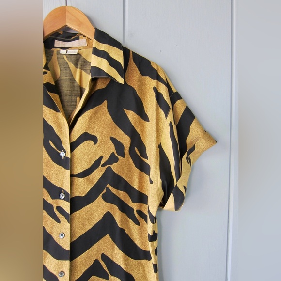 Vintage Animal Print Perry’s Ellis Silk Top - Picture 5 of 6